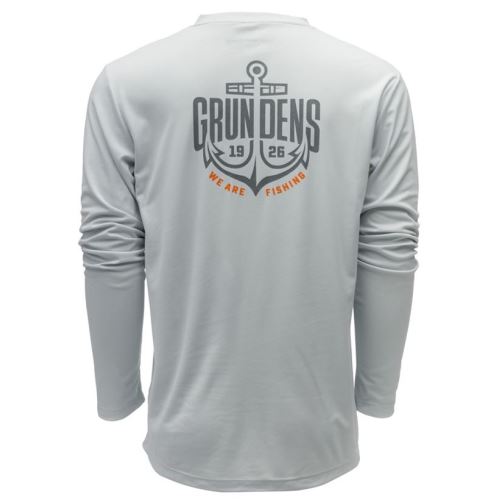 Grundéns Funkčé UV Tričko Logo Anchor LS Tech Tee Grey Mist