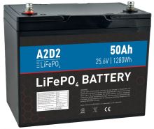 A2D2 Batéria LiFePo4 25,6 V 50Ah M8 REPT Cells