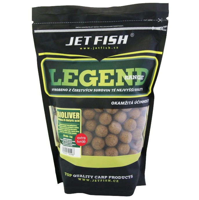 Jet fish extra tvrdé boilie legend range bioliver-ananás/n-butyric 250 g - 30 mm