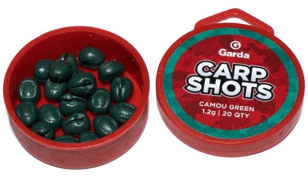 E-shop Garda bročky carp shots camou green - 20 ks 1,2 g