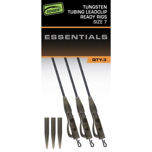 Fox Závesky Edges Tungsten Tubing Leadclip Ready Rigs Size 7 3 ks