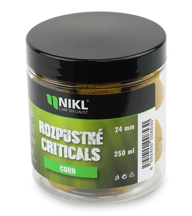 Nikl rozpustné criticals boilie corn 250 ml - 14 mm