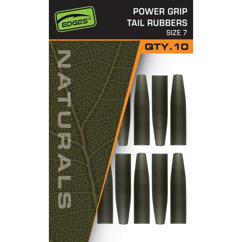 Fox Prevleky Edges Naturals Power Grip Tail Rubbers Size 7 10 ks