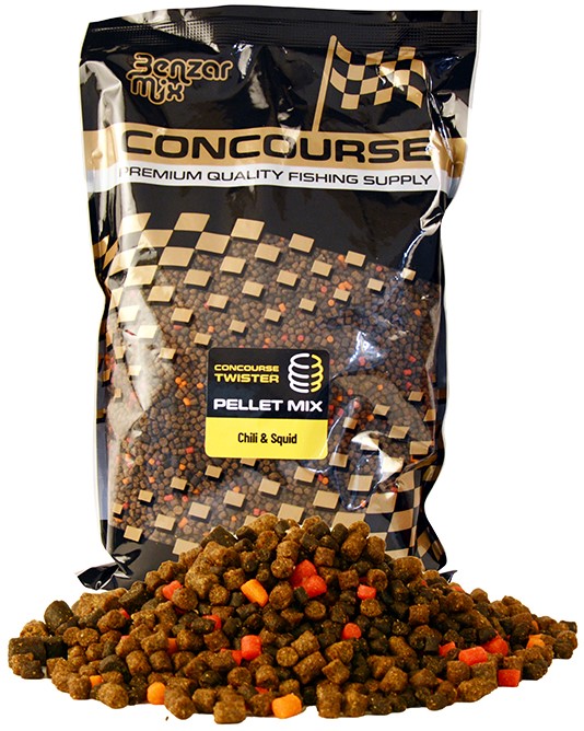 Benzar mix mikro pelety concourse twister pellet mix 2 a 4 mm 800 g - chili squid