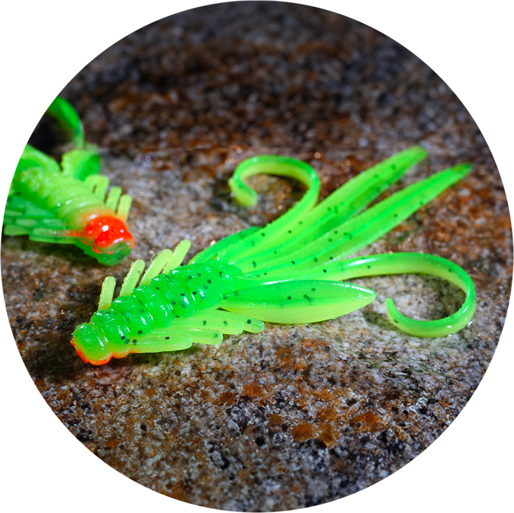 E-shop Redbass gumová nástraha nymfa fluo/green rh uv - x 100 mm 4 g