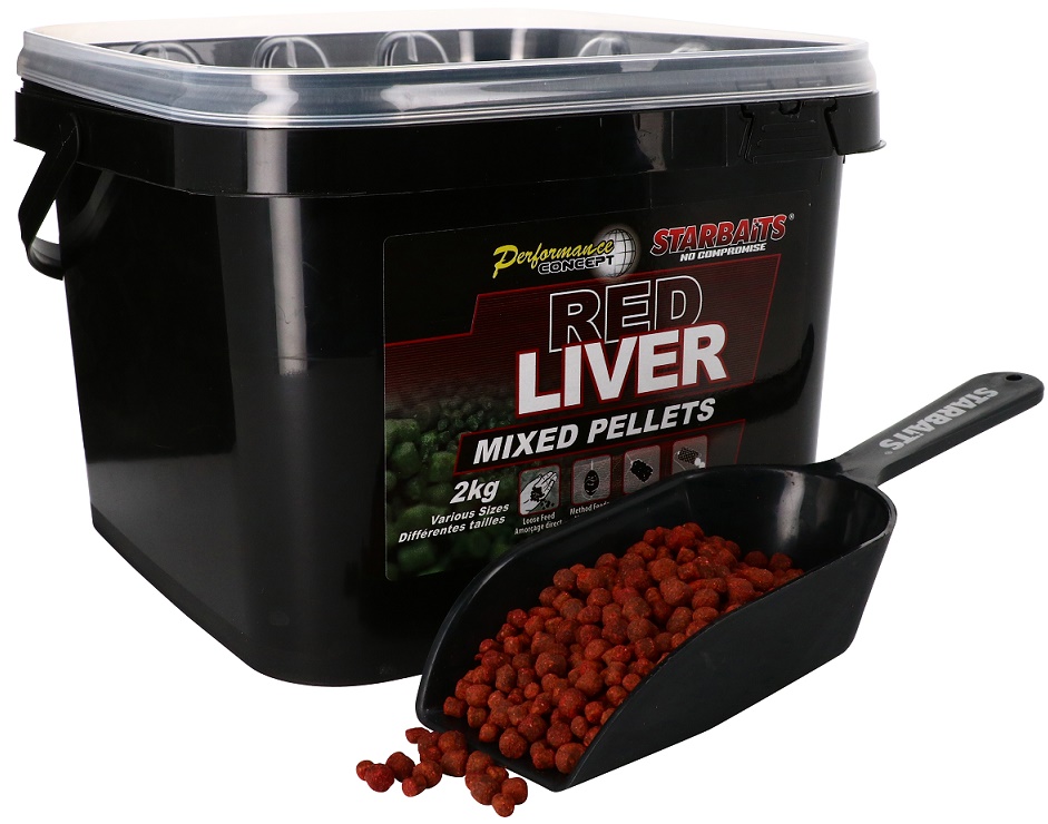 Starbaits pelety red liver mixed 2 kg