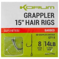 Korum Náväzec Grappler 15” Hair Rigs Barbed 38 cm - Veľkosť Háčika 8 Priemer 0,30 mm Nosnosť 14 lb