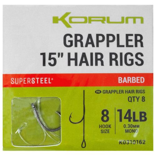 Korum Náväzec Grappler 15” Hair Rigs Barbed 38 cm
