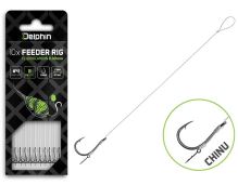 Delphin Nadväzec Feederový Fluoro Sting Chinu 10 ks- Dĺžka 8 cm Priemer 0,22 mm Háčik #8