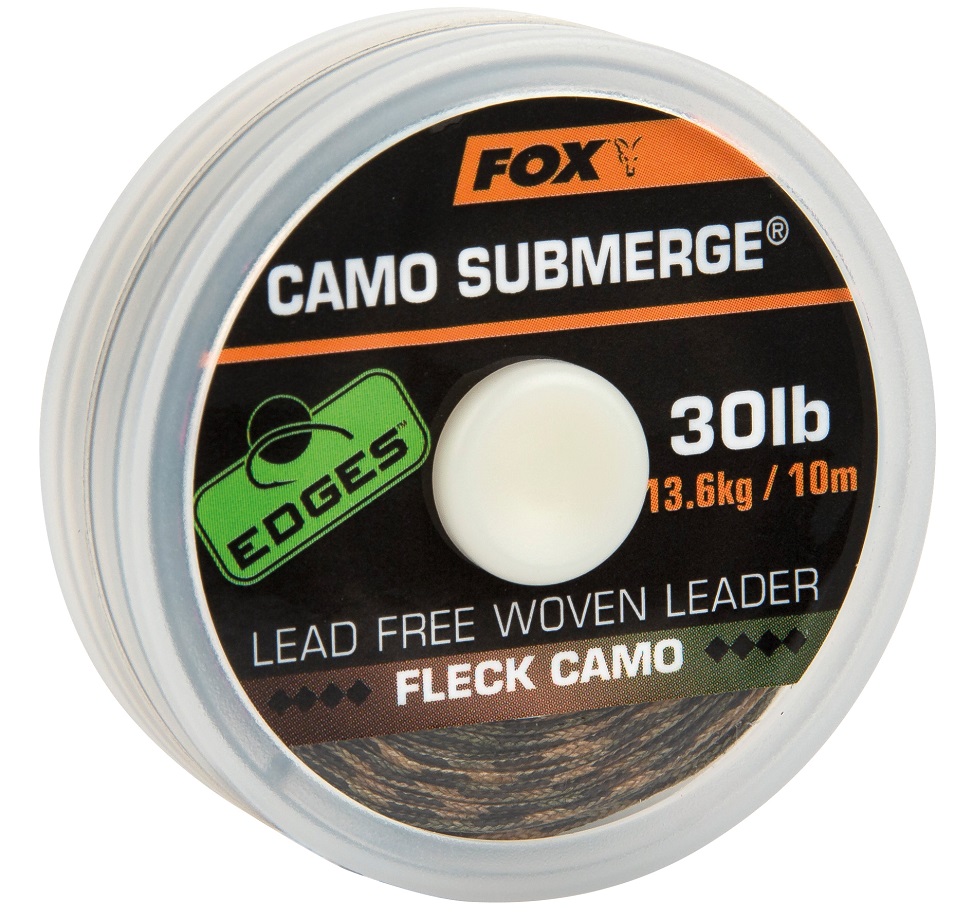 Fox náväzcová šnúrka edges submerge fleck camo leader 10 m-priemer 40 lb / nosnosť 18,1 kg