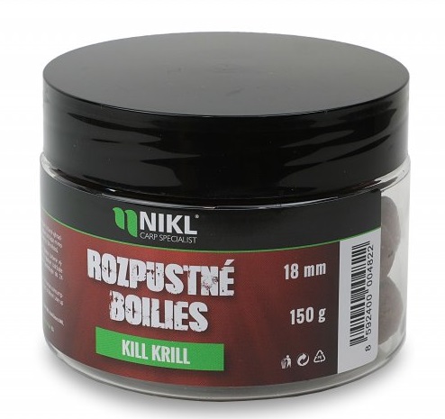 Nikl rozpustné boilies kill krill 150 g - 14 mm