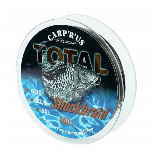 Carp´R´Us Splietaná Šnúra Total Shock Braid 100 m Hnedá