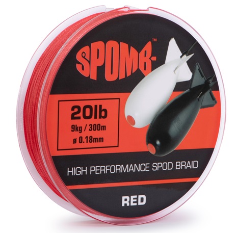 Spomb splietaná šnúra braid red 300 m - 0,18 mm - 9 kg