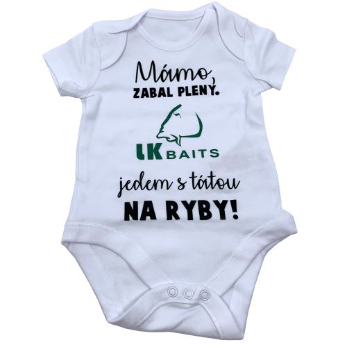 LK Baits Body Krátky Rukáv Mama Zabal Plienky Zelený Nápis