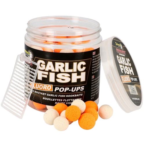 Starbaits Boilie Fluo Plávajúce Garlic Fish