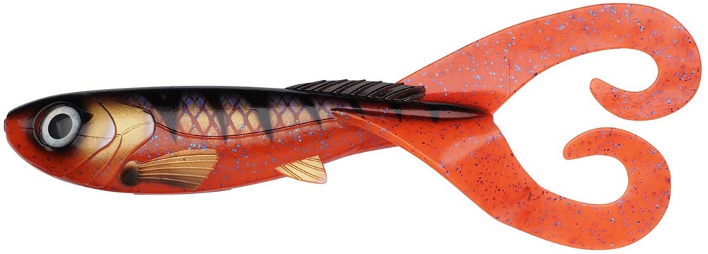 Abu garcia gumová nástraha beast twintail red tiger 21 cm 74 g 4 ks