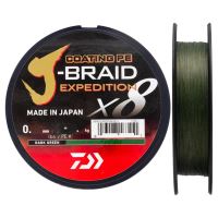 Daiwa Splietaná Šnúra J-Braid Expedition X8E Dark Green 300 m - 0,10 mm 6,9 kg