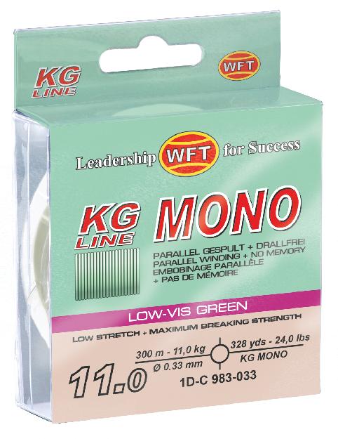 Wft vlasec kg mono green 300 m - 0,22 mm 5,6 kg