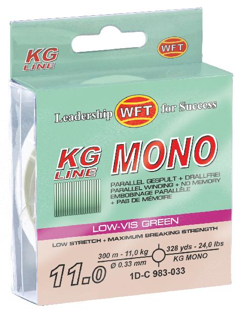 Wft vlasec kg mono green 300 m - 0,25 mm 7,1 kg
