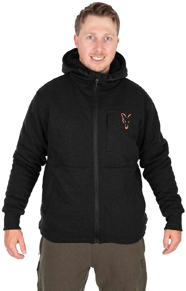 E-shop Fox bunda collection sherpa jacket black orange - s