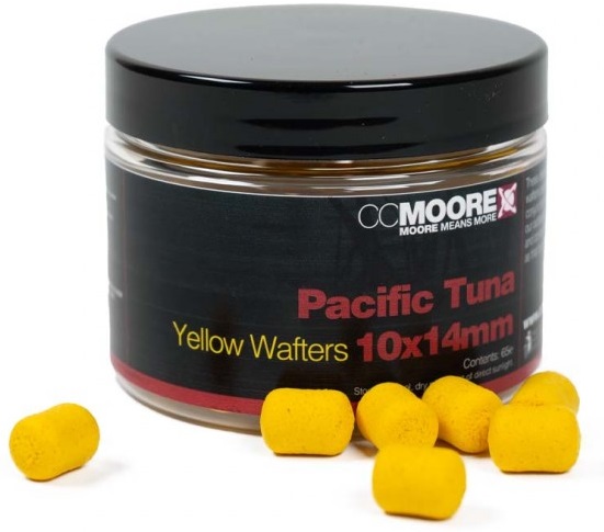 Cc moore vyvážené boilie dumbell wafters pacific tuna yellow 10x14 mm 65 ks