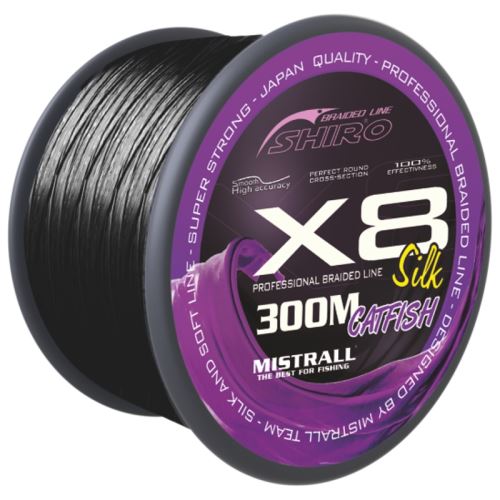 Mistrall Splietaná Šnúra Shiro X8 Catfish Čierna 300 m