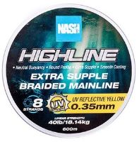 Nash Splietaná šnúra Highline Extra Supple Braid UV Yellow 600 m - 0,35 mm 18,14 kg