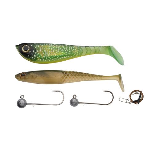 Berkley Súprava Nástrah a Jigových Hlavičiek Powerbait Pike Jig Pro Pack Clear Water 5 ks 14+15 cm 10+14 g