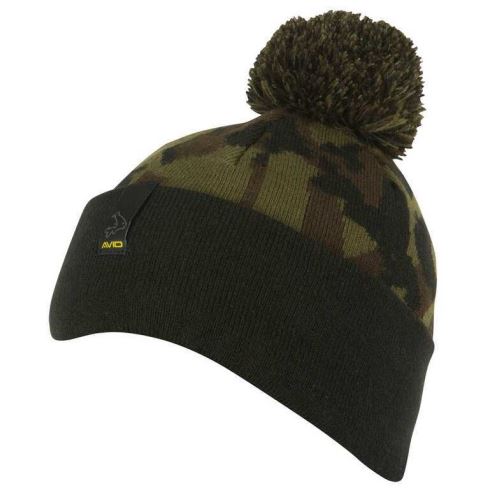 Avid Carp Čiapka Black And Camo Bobble Hat