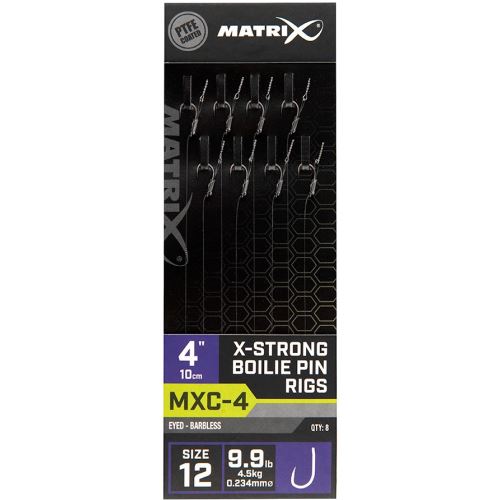 Matrix Náväzec MXC-4 X-Strong Boilie Pin Rigs Barbless 10 cm