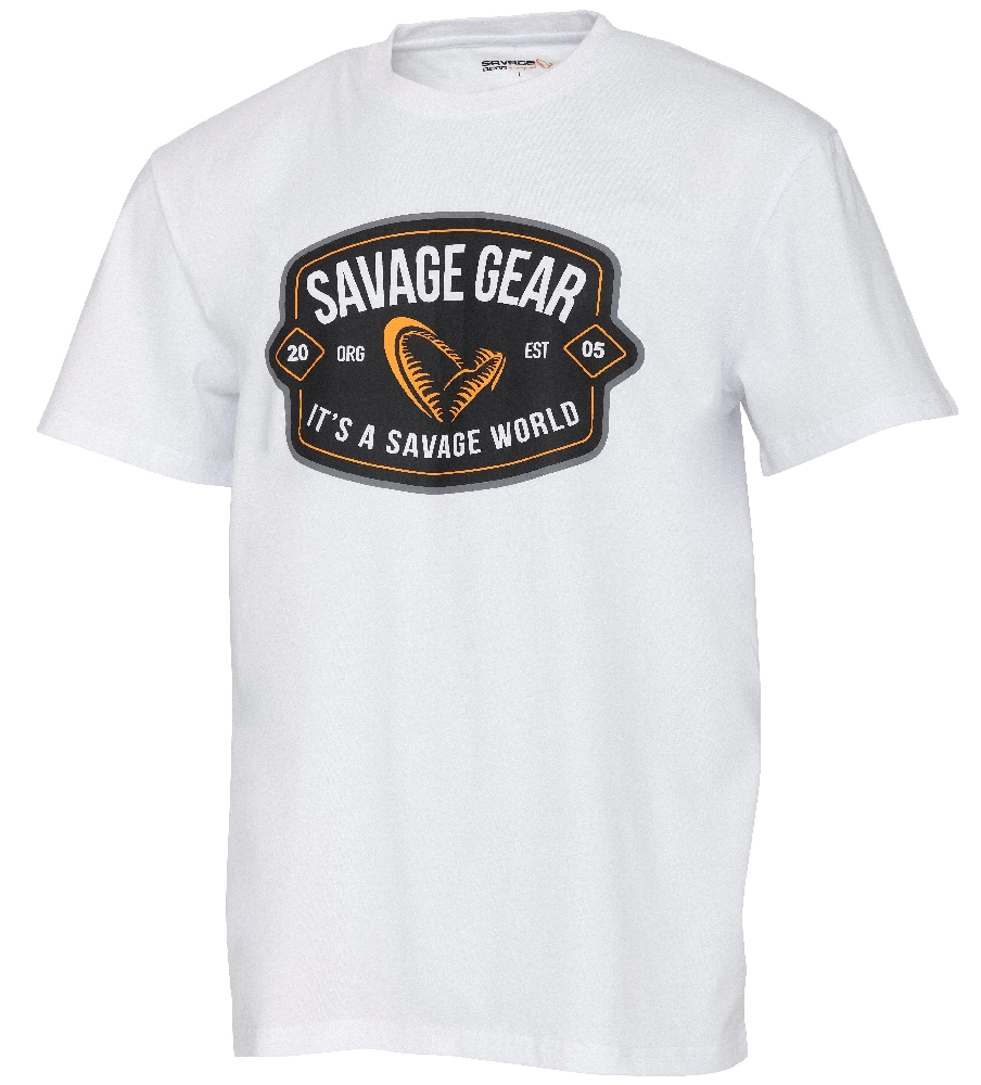 E-shop Savage gear tričko badge logo tee white - s