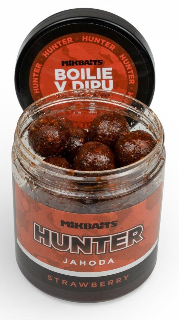 E-shop Mikbaits boilie v dipe hunter jahoda 250 ml - 24 mm