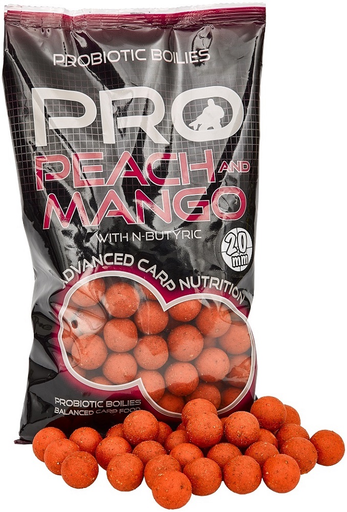 Starbaits boilie probiotic peach mango + n-butyric - 2 kg 14 mm