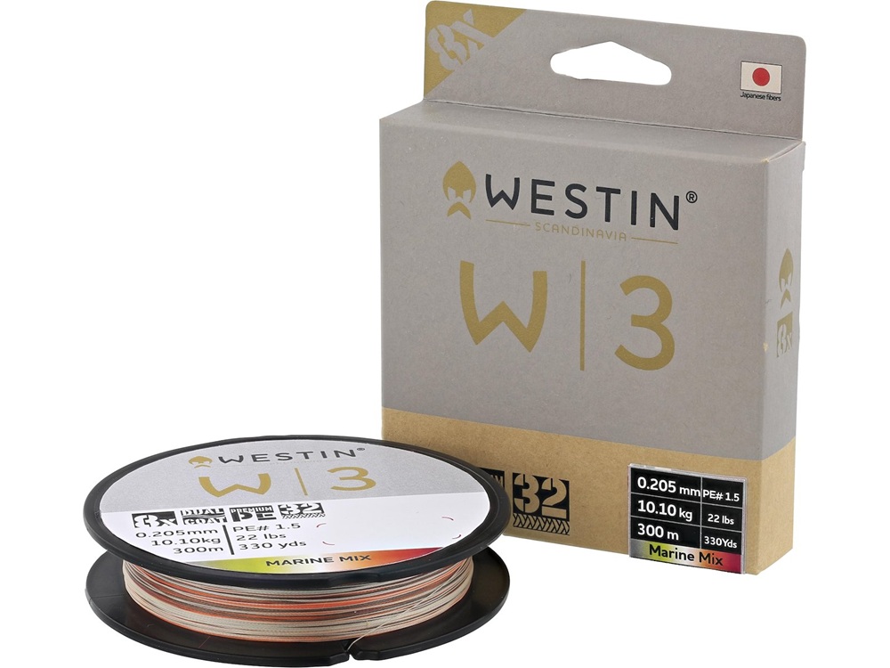 E-shop Westin splietaná šnúra w3 oceanic swirl 8-braid marine mix 300 m - 0,33 mm 23,2 kg