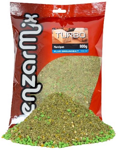 Benzar mix krmítková zmes groundbait turbo fluo 800 g - marcipán