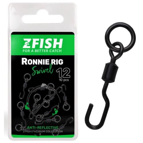 Zfish Obratlík Ronnie Rig Swivel Matt 10 ks Veľkosť 12