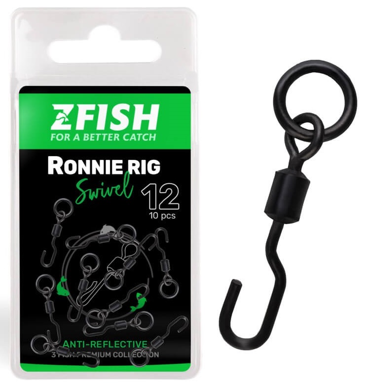 Zfish obratlík ronnie rig swivel matt 10 ks veľkosť 12