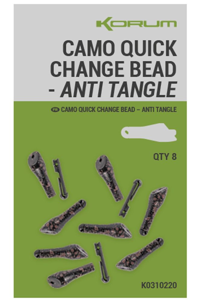 Korum prevleky camo quick change bead anti tangle 8 ks