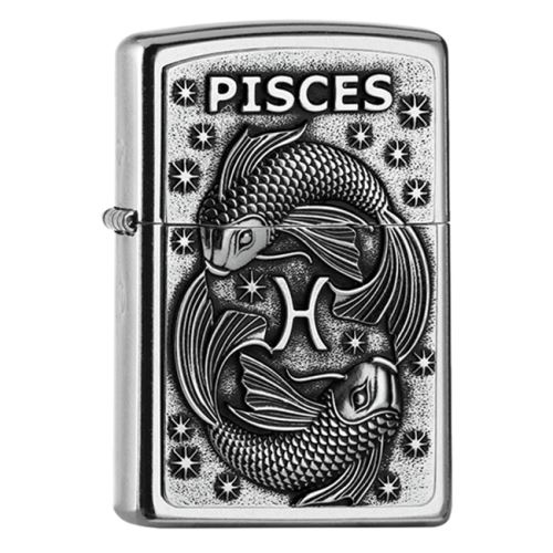 Zippo Benzínový Zapaľovač Pisces Zodiac emblem 25548