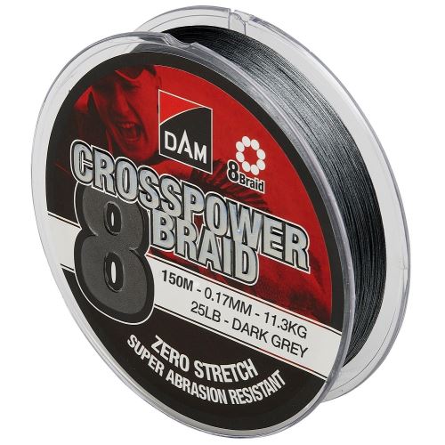 Dam Splietaná Šnúra Crosspower 8 Braid Dark Grey 150 m