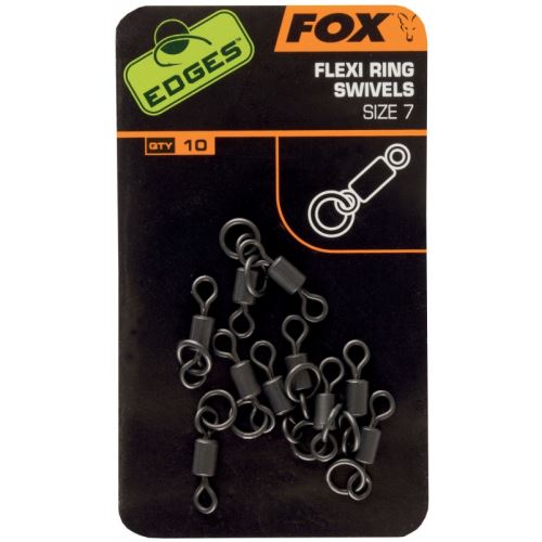 Fox obratlík s krúžkom edges flexi ring swivels 10 ks