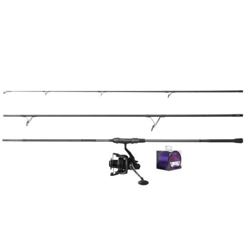 Delphin Kaprársky set CorsaBLACK NERO Prút 3,6 m 3 lb 3-diel + Navijak 8T + Vlasec 0,30 mm