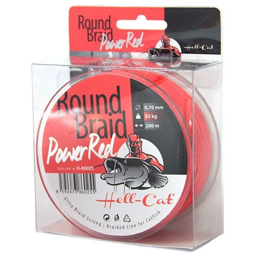 Hell-Cat Splietaná Šnúra Round Braid Power Red 200 m