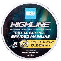 Nash Splietaná šnúra Highline Extra Supple Braid UV Yellow 1200 m - 0,28 mm 15,87 kg