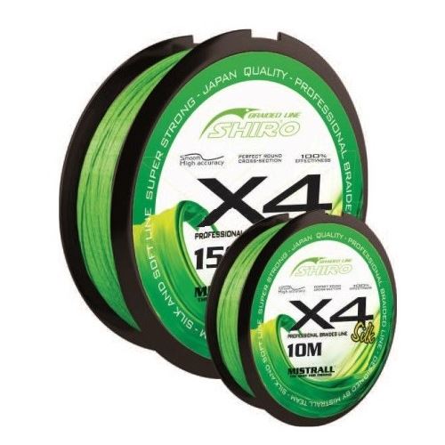 Mistrall Splietaná Šnúra Shiro Braided Line X4 Zelená 150 m