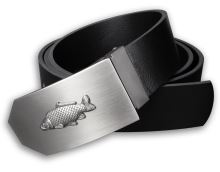 Kožený Opasok 40 mm S Kovovou Prackou Kapor - Čierny Kožený Opasok 40 mm S Kovovou Prackou Kapor - Čierny