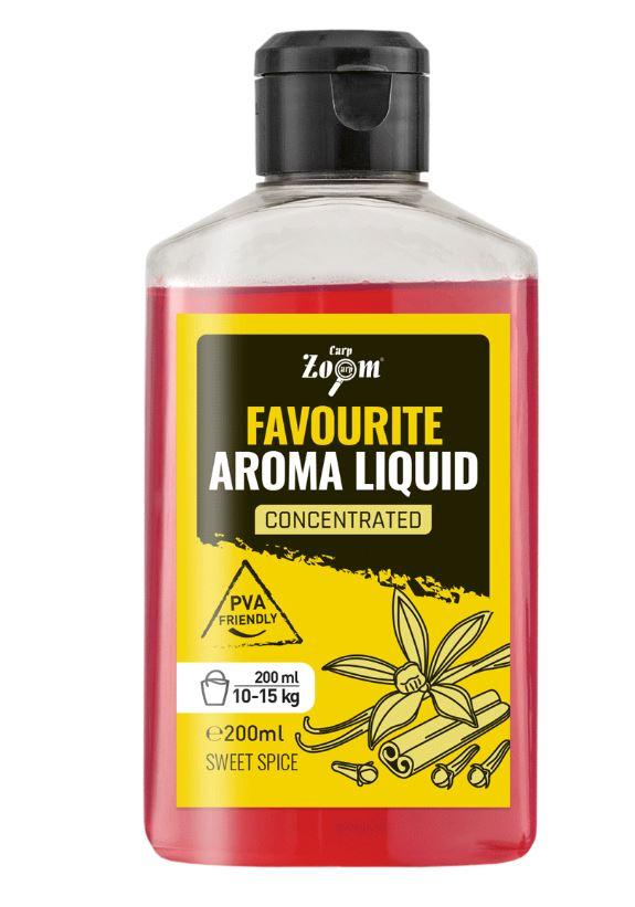 Carp zoom booster favourite aroma liquid 200 ml - sladké korenie