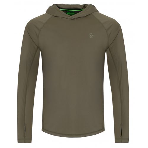 Korda Tričko UPF Hooded Top Dark Khaki