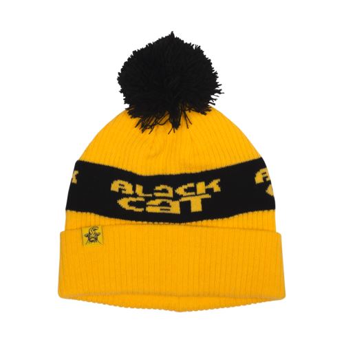 Black Cat Čiapka Yellow Bobble Hat