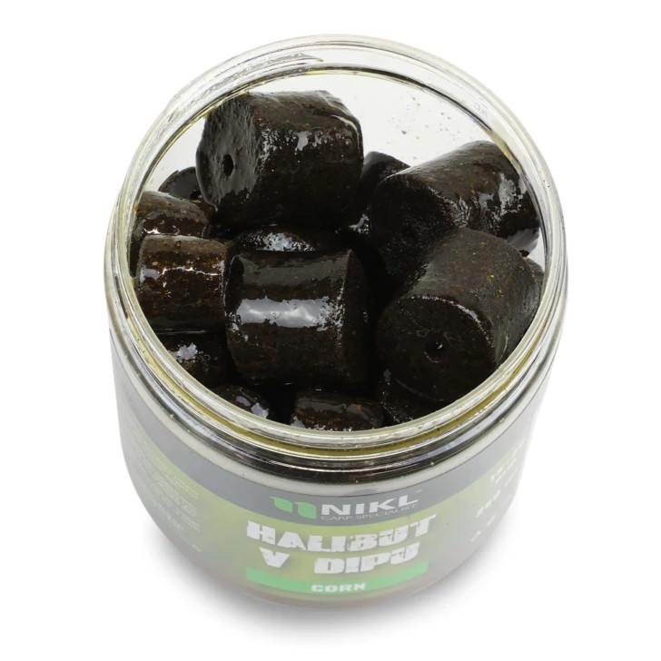 Nikl pelety v dipe black halibut - 15+20 mm 250 g corn